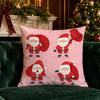 Christmas Cute Cartoon Pillow Covers Pattern Cushion Cover Suitable for Sofa Bedroom Car Pillow Cover