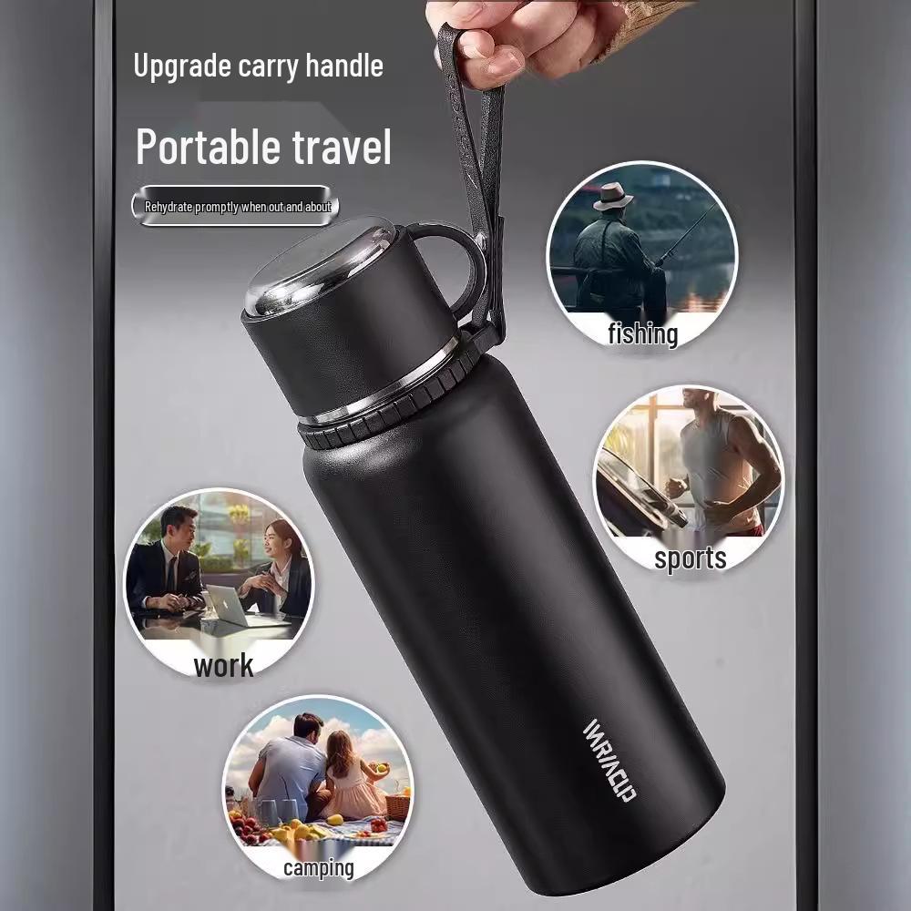 Men's Large Stainless Steel Insulated Mug, 2023 Edition - Portable Tea & Water Kettle Cup.