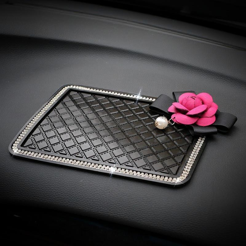 Crystal Car Anti-Slip Mat Flower Diamond Non Slip Pad For Phone Sunglasses Holder Sticky Pad Car Interior Decor Accessories