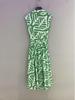 DVF Early Autumn Green & White Palm Leaf Dress with Waist Belt - Flattering Resort Fashion