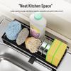 Suport Multifuncțional din Oțel Inoxidabil pentru Burete și Lavetă de Vase