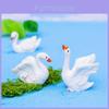 Encantadoras Figuras de Cisne de Resina Bricolaje Paisaje Micro Creativo Decoraciones de Escritorio