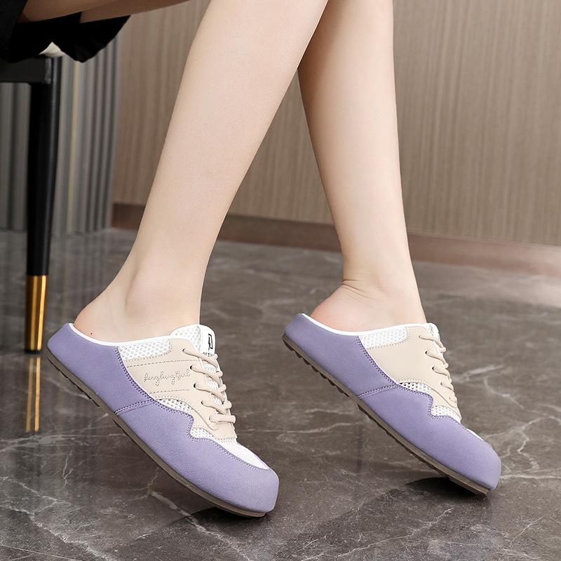 Fashion Women Slippers Summer New Versatile Casual Half Slippers Breathable Comfortable Outside Women Sandals Fashion Beach Shoes Women