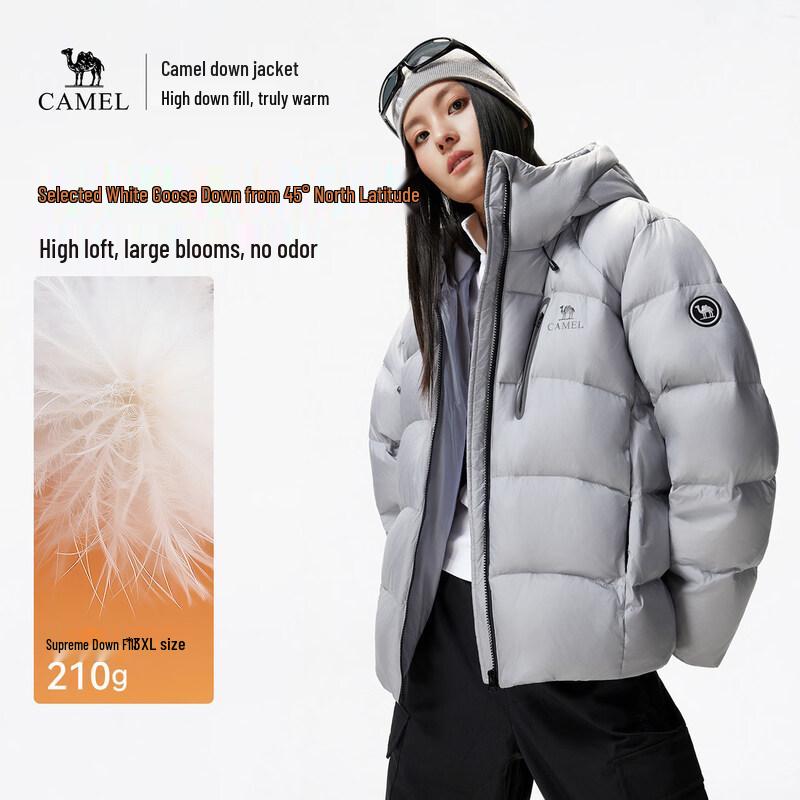 CAMEL Unisex Goose Down Insulated Puffer Jacket