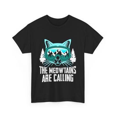 The Meowtains Are Calling Snowboarding Snowboarder Cat Goggle Cute T-shirt
