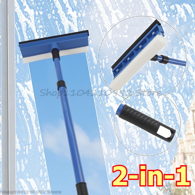 Telescopic Squeegee Wiper Window Mop 2 In 1 Glass Cleaner for Home Car Bathroom Shower Sliding Door Mirror Cleaning Tool