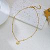 Stainless Steel Exquisite Love Heart Necklace For Women Romantic Double Color Enamel Heart Choker Party Valentine Jewelry Gift