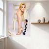 Sexy Platinum Blonde Woman Beige High Heel Sandal Fabric Tin Sign Metal Poster for Bar Home Decor Vintage Ornate Border 8x12 Inc