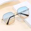 High-end Metal Large-frame Slimming Women Sunglasses Fashionable And Uv-protective Sunglasses 8805