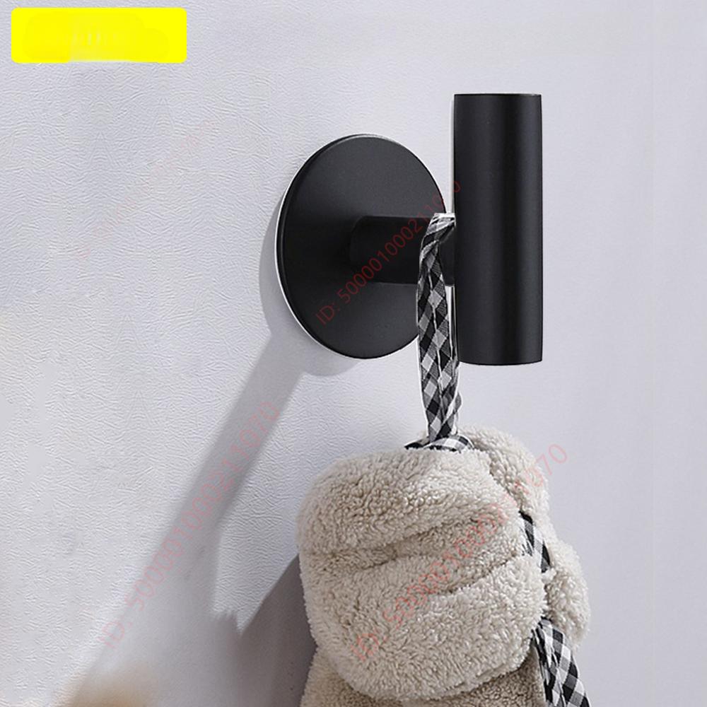 1PCS Adhesive Wall Hook Stainless Steel Robe Sticker Hooks Towel Coat Key Pants Hangers Bathroom Kitchen Storage Accessories