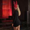 Rabbit Mask for Halloween Bunny Mask, Cosplay Face with Long Creepy Parties Ears, Lightweight Plastic Cushion Masquerade Party Costume Comfortable