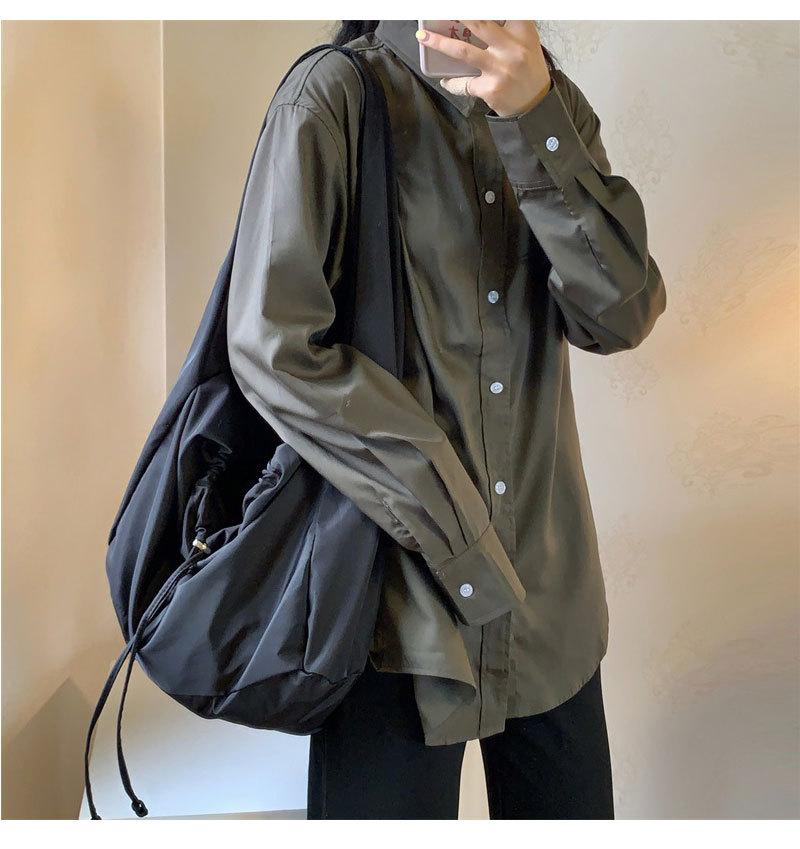 Causal Women Shoulder Bag Solid Nyl Wide Strap Crossbody Bags Large Capacity Black Tote Handbags Female Nyl Purse Bag