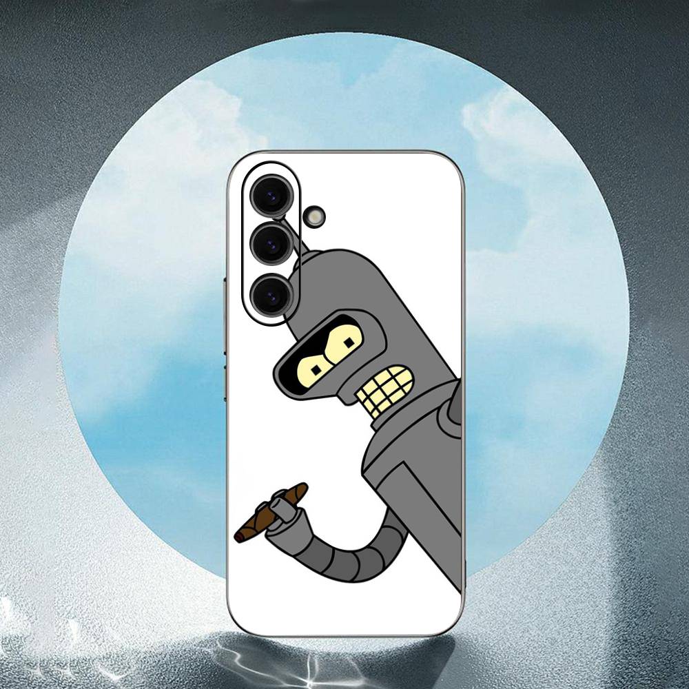 Cute Futuramas For Kid For Samsung Galaxy S25 S24 S23 Ultra S22 S21 Plus S20 Black Soft Silicone Protective Case