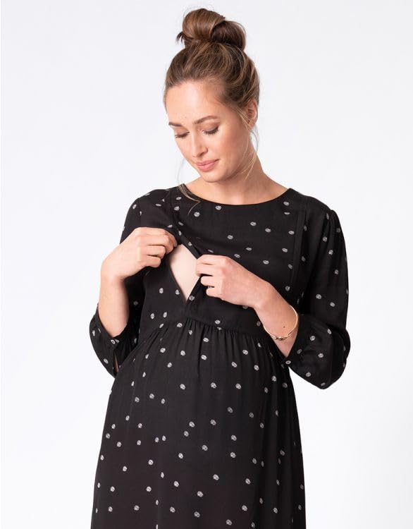 Seraphin SORINA Casual Maternity Black Dot Pattern Women's Dress,