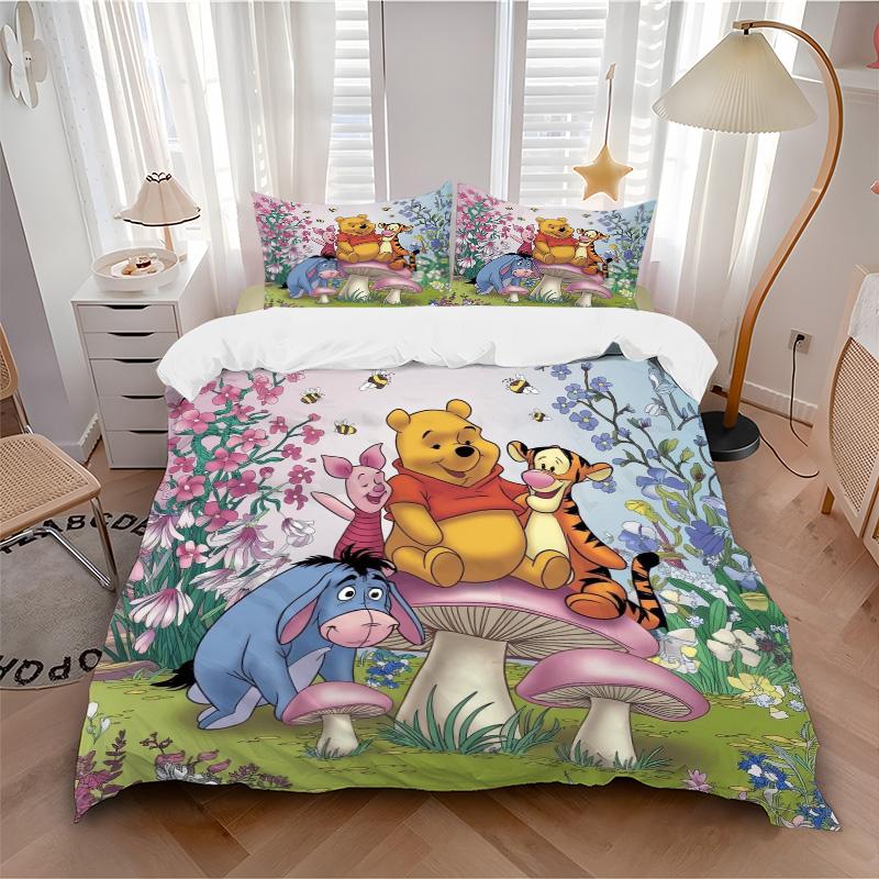 Winnie Pooh Friends Print 3Pcs Bedding Setduvet Cover With 2 Bedropillowcase Home Birthday Gift