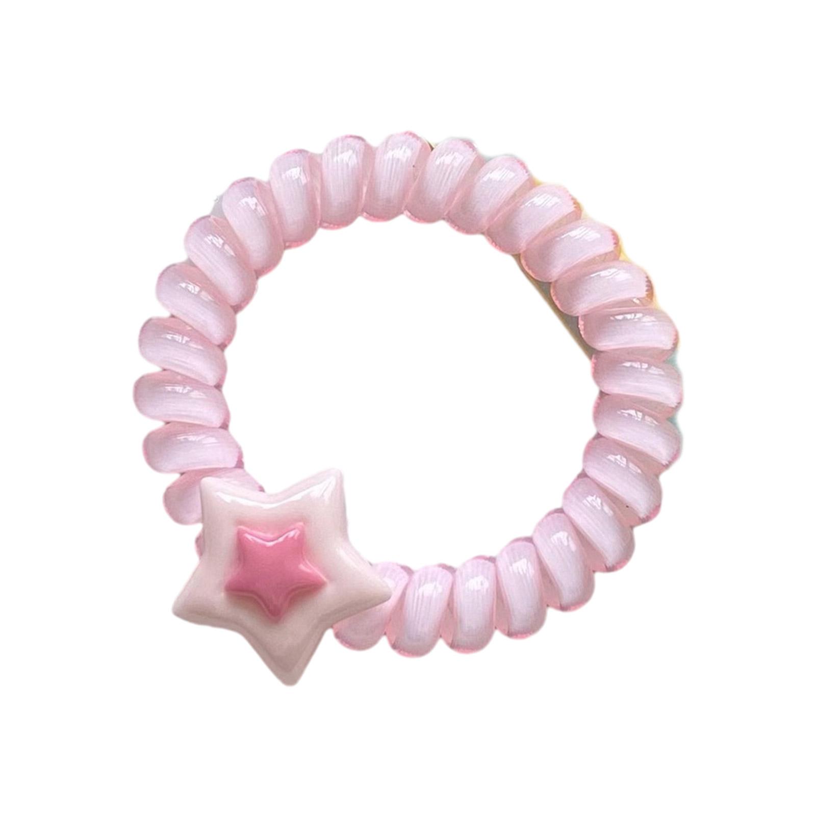 

Эластичные резинки для волос с декором в виде звезд, кремовые на ощупь, резинки-скранчи для волос, резинки для хвостиков, резинки для волос для девочек, украшения для волос розовый