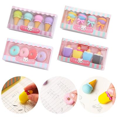 For Kids Student Holiday Prize Rubber Pencil Eraser Cartoon Eraser Box Yummy Dessert Erasers Set