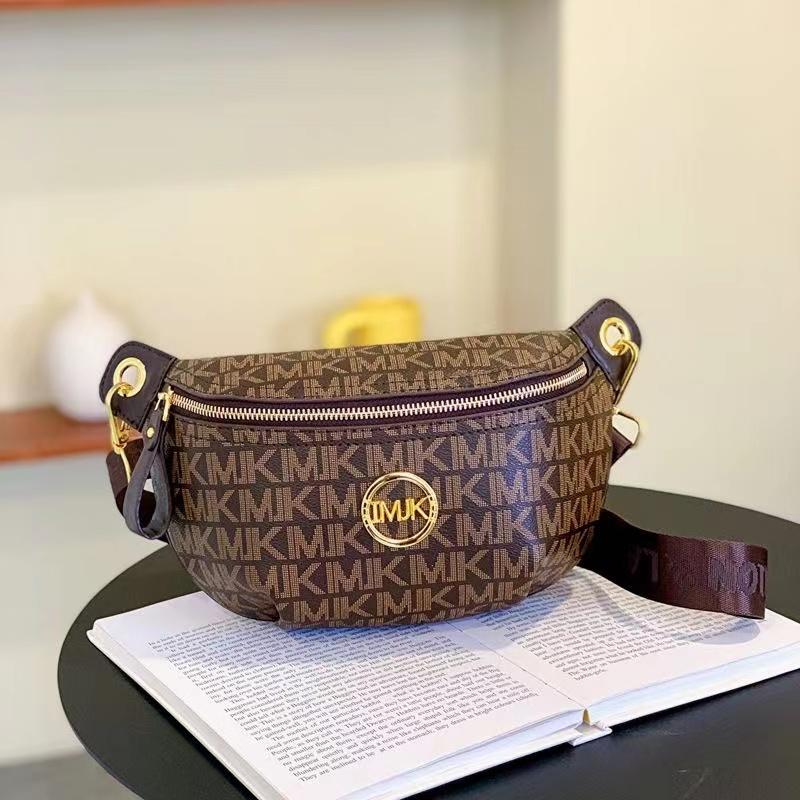 Vintage Shoulder Bag Women'S Printed Letter Crossbody Chest Bag With Adjustable Strap Designer Luxury Soft Leather Waist Packs