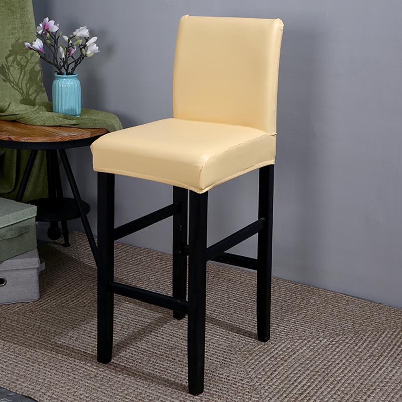 1/2/4/6Pcs PU Waterproof Chair Cover Elastic Bar Stool Chair Covers for Dining Room Stretch Slipcover for Wedding Banquet