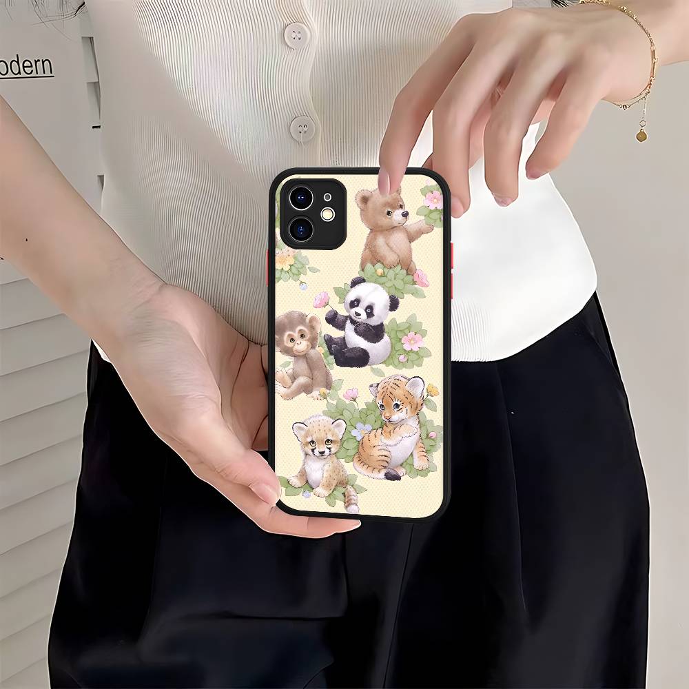 Wildflower Safari Bärenbaby Handyhülle Für IPhone 16e 16 15 14 13 12 11 Pro Max X XS MAX Plus Spuerstar Mattes Cover