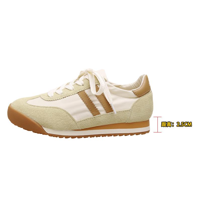 Leather Retro German Training Shoes Women's New Versatile Inner Height Increase Single Shoes Color Matching Soft Sole Breathable Casual Forrest Gump