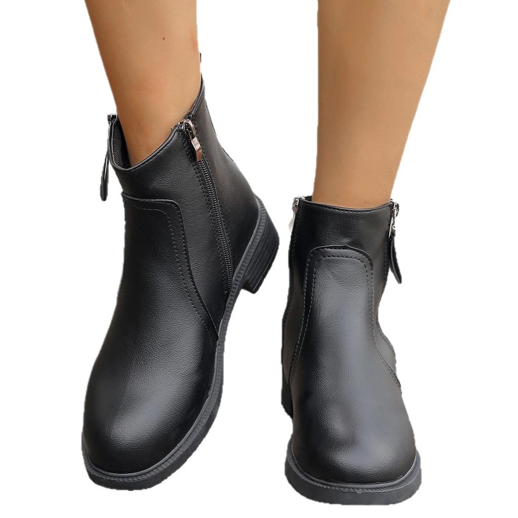 Plus Size Shoes for Women 36-41 Black Platform Autumn Winter Fashion Non-slip Ankle Boot Outdoor Warm Women Footwear