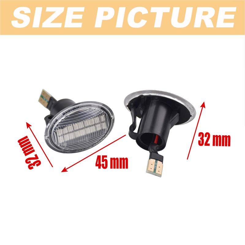 2x Dynamic LED Side Marker Lights Flowing Turn Signal Light Blinker For Fiat 500 For Lancia Lybra Ypsilon For Maserati Alfa 4C