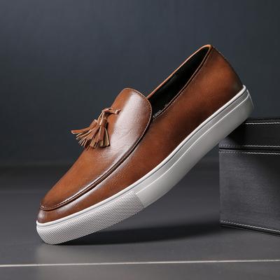 Hochwertige klassische braune Herren-Leder-Loafer Weiche bequeme Plateau-Schuhe Herren Casual Slipper Niedrige Schuhe Herren Zapatos Hombre