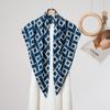 Vintage Retro Style Faux Silk Triangle Neck Scarf For Women Outfit Decoration