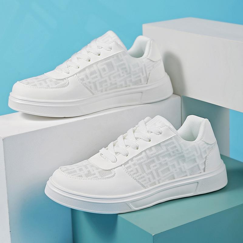 2025 New Women's Shoes Korean Version Fashion Breathable Mesh Sports Board Shoes Student Versatile Sports Casual White Shoes