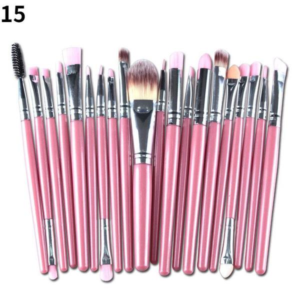 

20 шт./компл. набор кистей для макияжа, косметические тени для век, основа для румян, подводка для глаз, кисть для растушевки губ, инструменты для макияжа