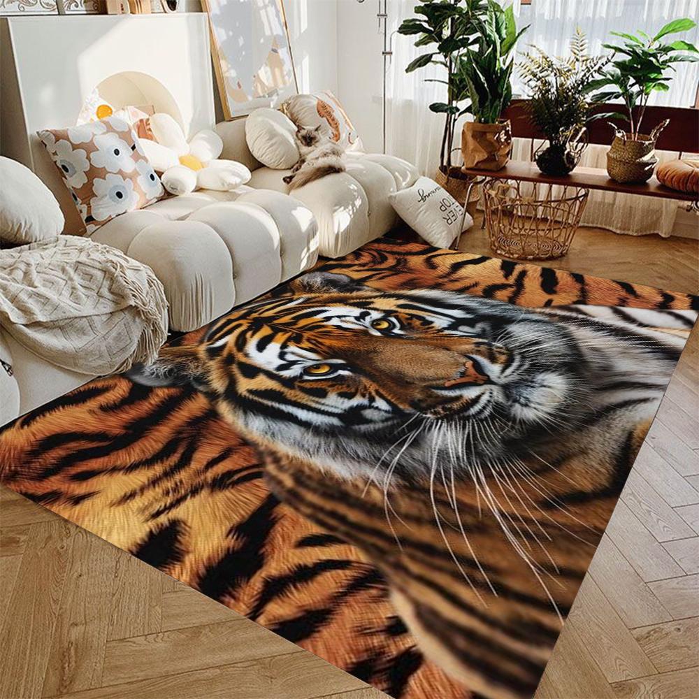Leopard Print Area Rug Wild Animal Snake Zebra Skin Print Decor Rug Western Rustic Non Slip Carpet for Bedroom Living Room