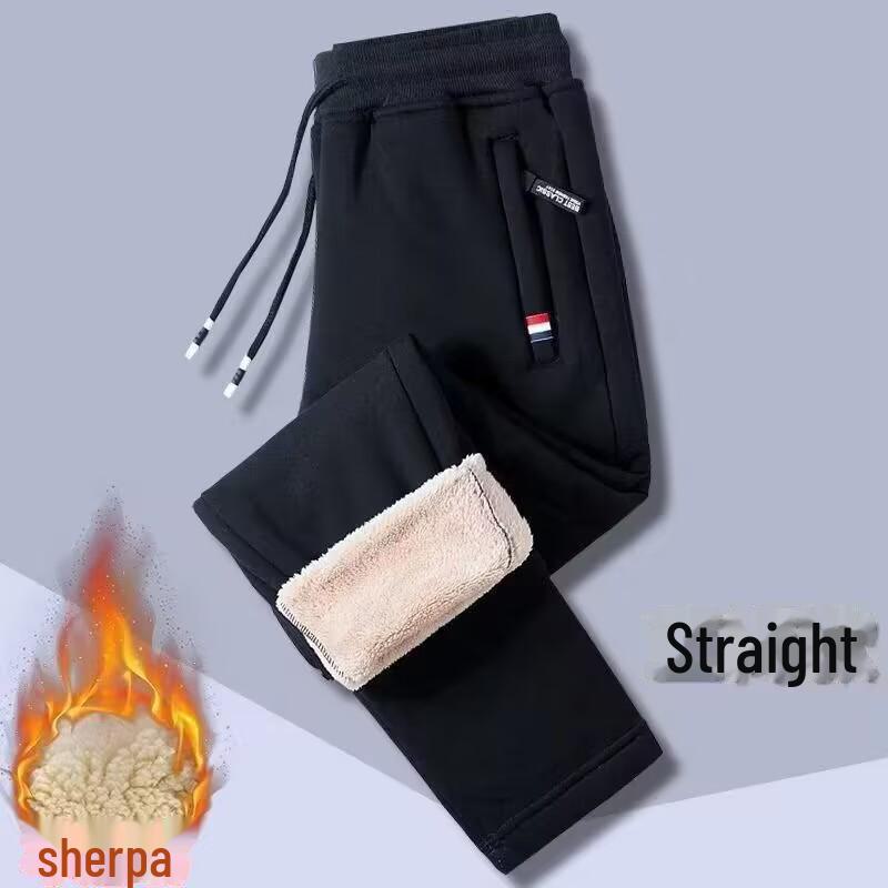 

Мужские спортивные штаны из толстой плюшевой овчины — теплые, свободного кроя, повседневные спортивные штаны большого размера для осени и зимы 4XL
