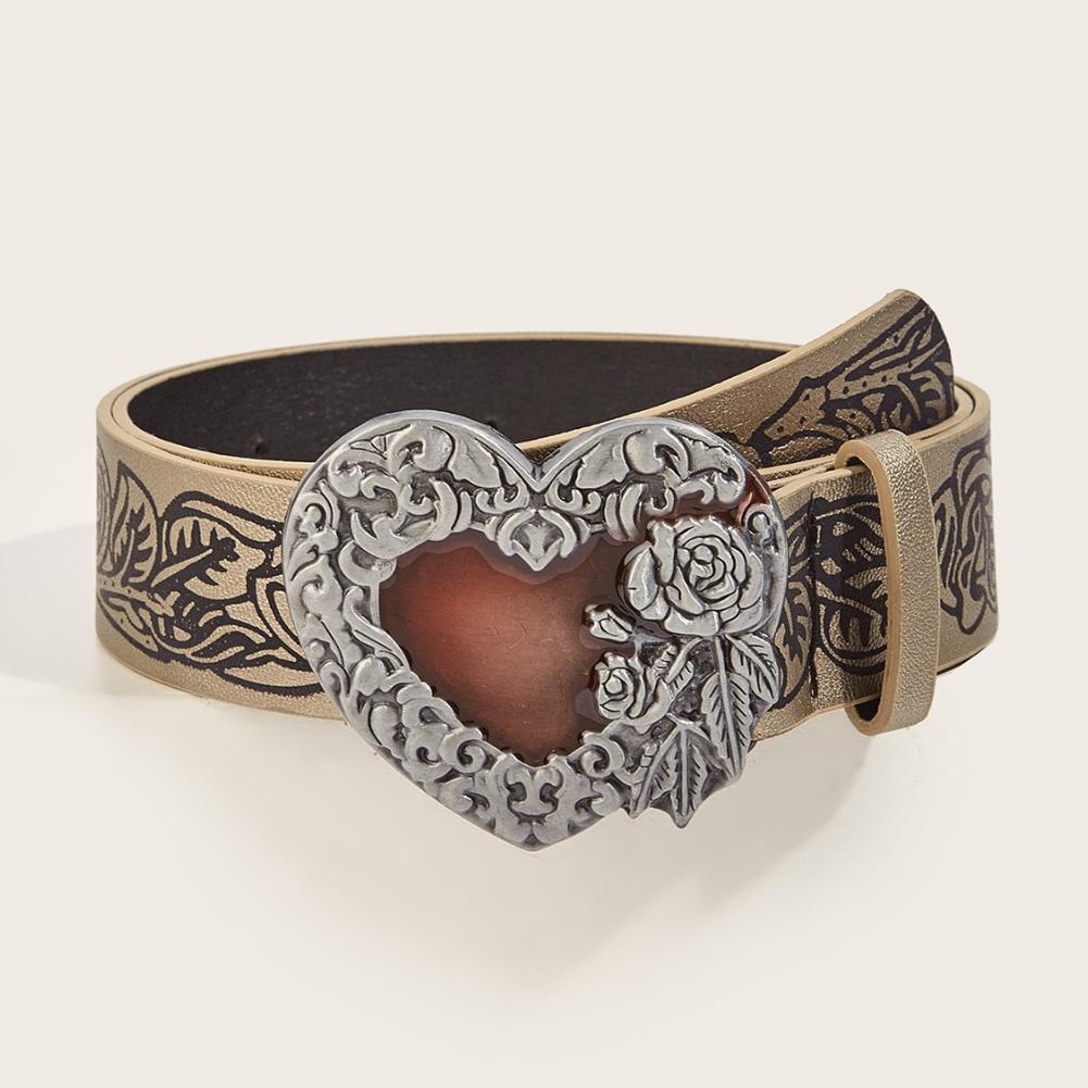 Retro Embossed Heart Belt Punk Personality Y2k Spicy Shaping Gothic Men's and Dark Women's Vers Z6C9