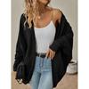 Women's Loose Sweater Coat Front Open Long Batwing Sleeve Lightweight Knit Cardigan Solid Color Autumn Cardigan