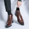 British Style Fashion High Top Shoes Men's Suit Short Boots Banquet Formal Boots Men's Genuine Leather Boots Free Delivery