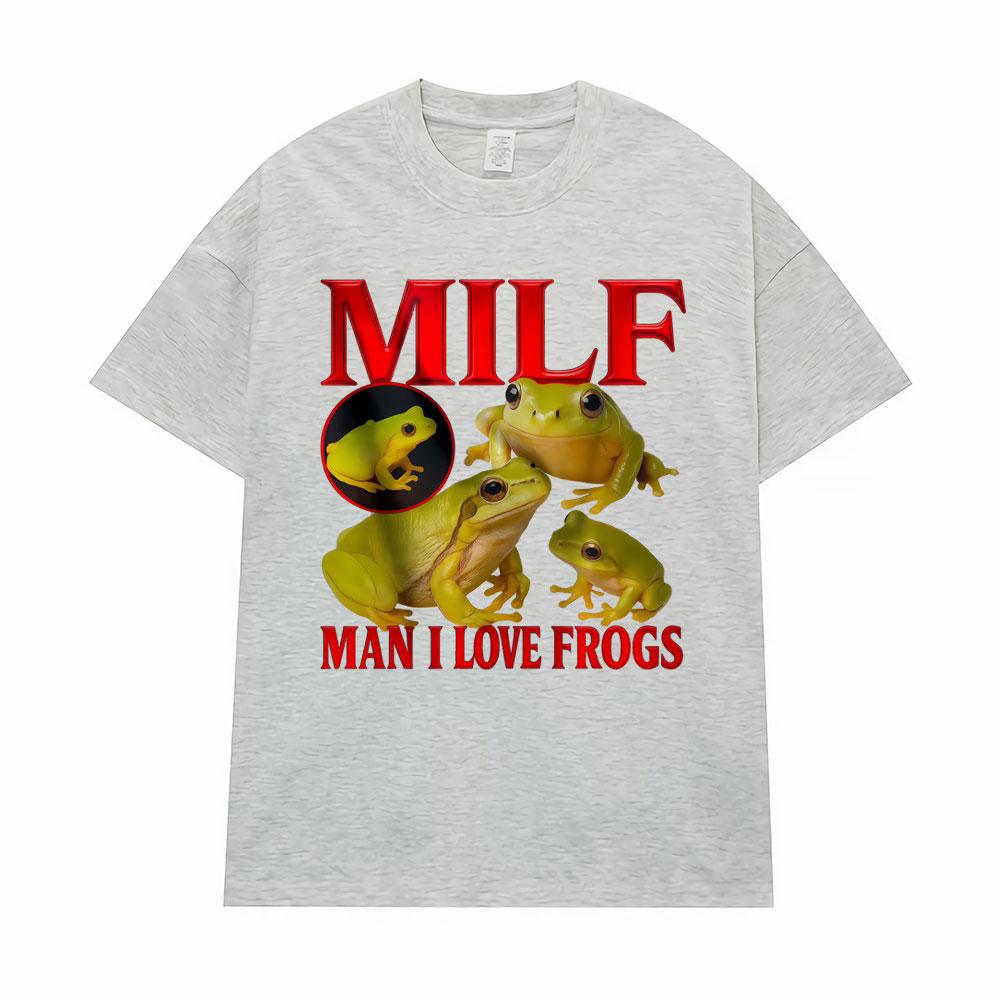 Funny I Love Frogs Gift Meme Lover Printed Tshirt Men Women Vintage Toad Y2K Fun Classic T Shirts 100% Cotton T-shirt Streetwear