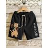 Summer Anime Japanese Samurai Cat Shorts Trunks Quick Dry Beach Shorts Men Hip Hop