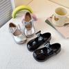 Kids Flat Shoes Solid Color Versatile Girls Leather Shoes Sweet Bows 2025 New Children Princess Shoes Round Toes Ins Trendy