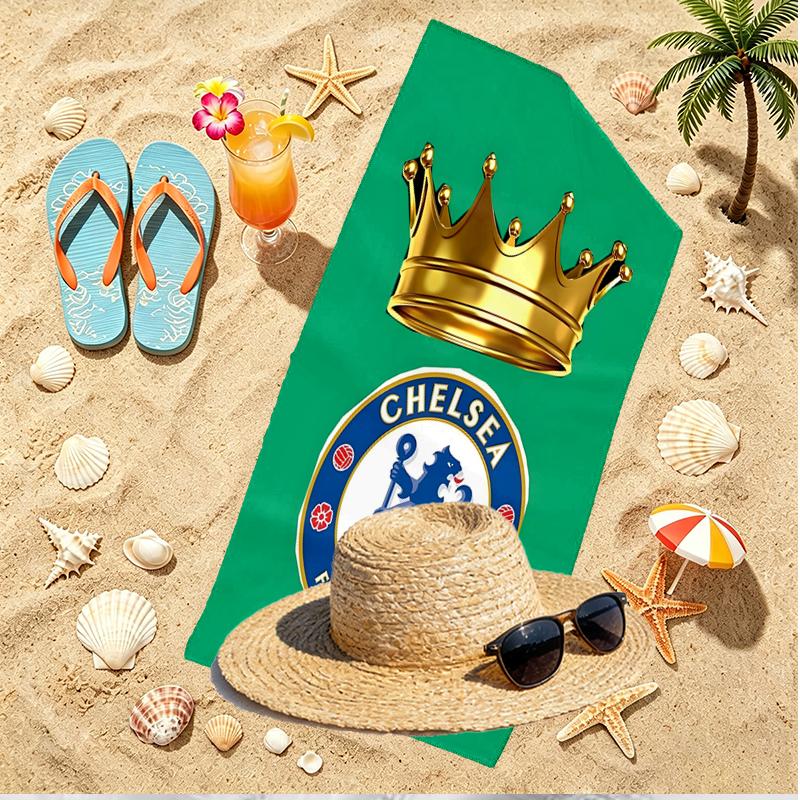 Chelsea F.C. Aufdruck Strandtuch, Vielseitiges Leichtes Saugfähiges Strandtuch für Pool, Surfen, Yoga, Badezimmer, Perfektes Geburtstags- oder Urlaubsgeschenk