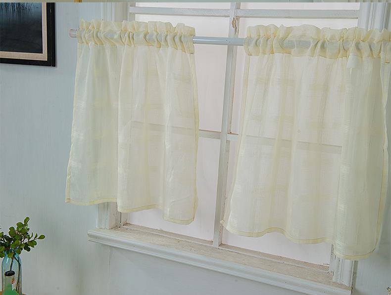 

2-панельные шторы-ламбрекены Blackout Grey Kitchen Lance Solid Rod Pocket Window Treatments Шторы-ламбрекены для кухни, ванной комнаты, окна 74X61cm-2pcs бежевый