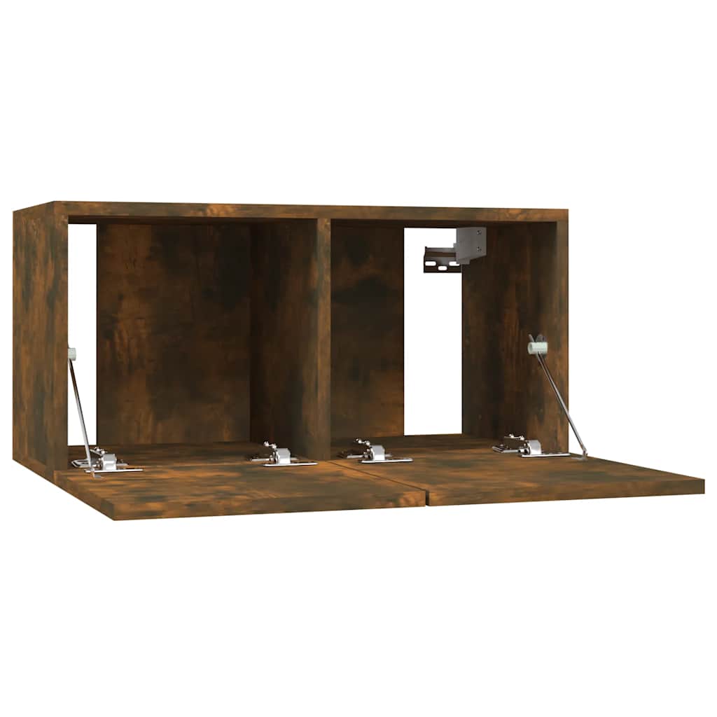 Vidaxl Wisząca Szafka Pod Tv, Przydymiony Dąb, 60X30X30 Cm