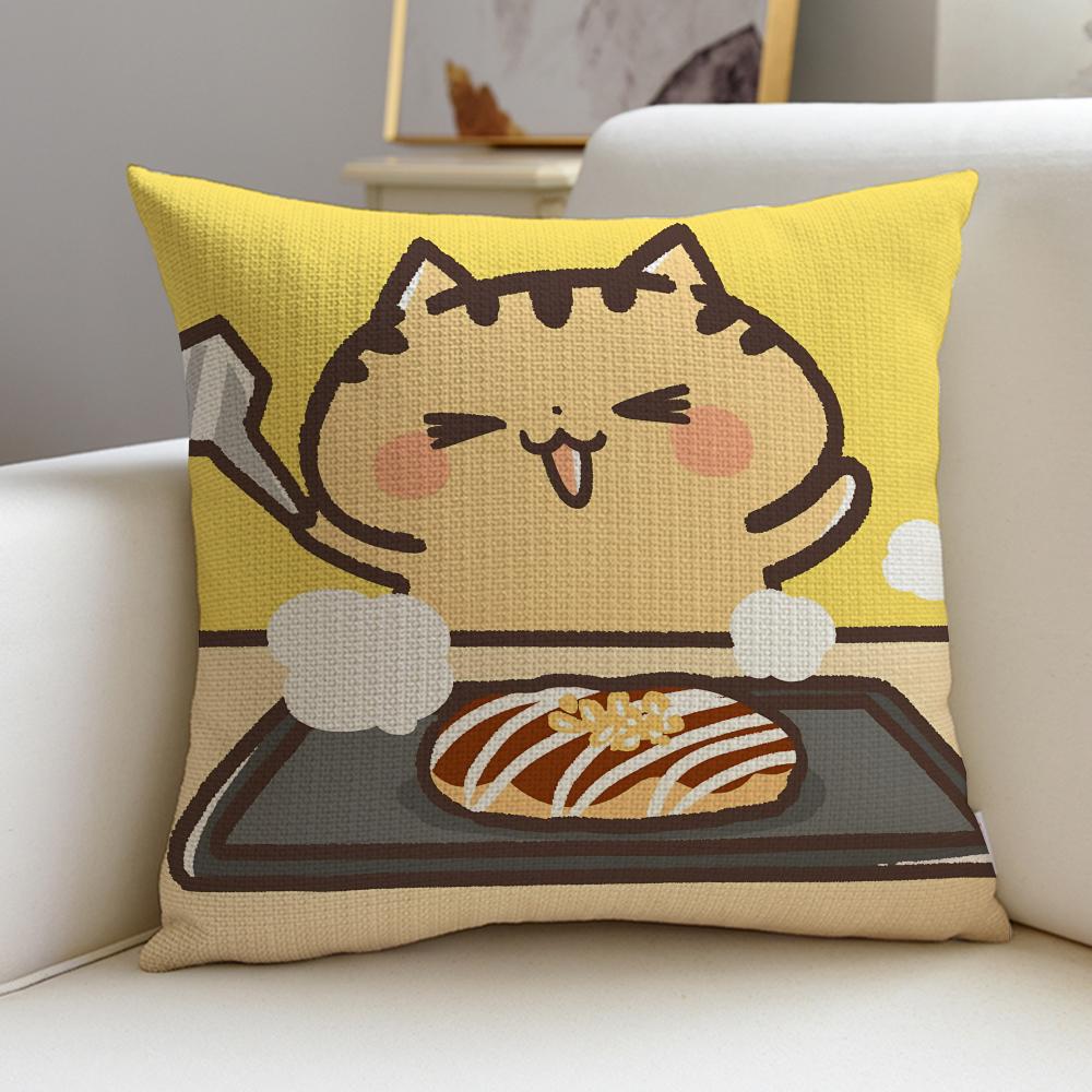 Squishy MMochi Mochi PetsS Cushion Cover Breathable and Skinfriendly Linen Pillowcase Square Removable and Washable Cushion
