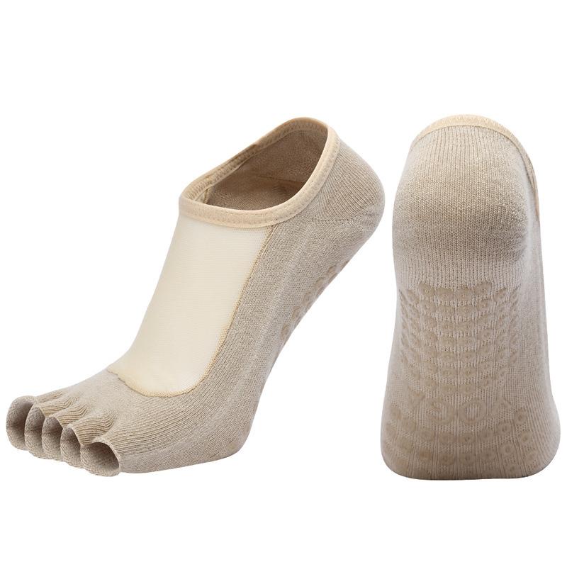 

Plus Size Women Athletic Colorful Mesh Half-finger Five-finger Yoga Socks Breathable Non-Slip Dance Pilates Fitness Ankle So Practical Use US 5-11.5 EU35-42