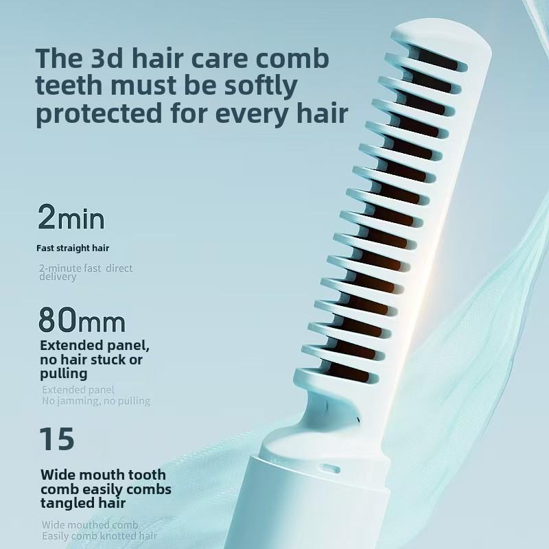 Damen Neueste Frisierkamm USB-Aufladung Glätteisen Schnelles Aufheizen Mini Haarkamm Tragbares Kabelloses Glätteisen
