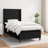 3131571 vidaXL Lit à sommier tapissier avec matelas Noir 100x200 cm Tissu