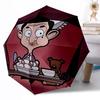 1pc Mr Bean In Ufo Automatic Umbrella Compact Durable 8 Rib Design Durable Plastic Iron Travel Essential Outdoor Accessory Spiritual Gift Y2