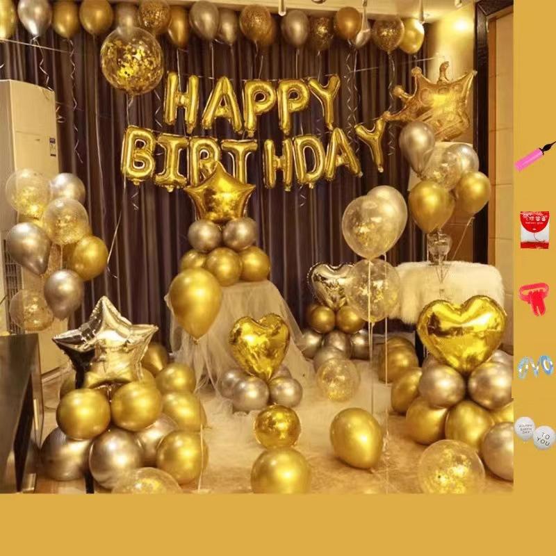 Narozeninová balónková dekorace Sada balónků s písmeny Banner Happy Birthday Party Potřeby