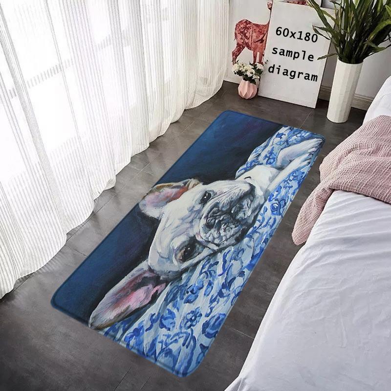Door Mats Interior Foot Rug English Bulldog Welcome Floor Mat for Entryway Soft Hallway Carpet Kitchen Rugs Fluffy Home Decor