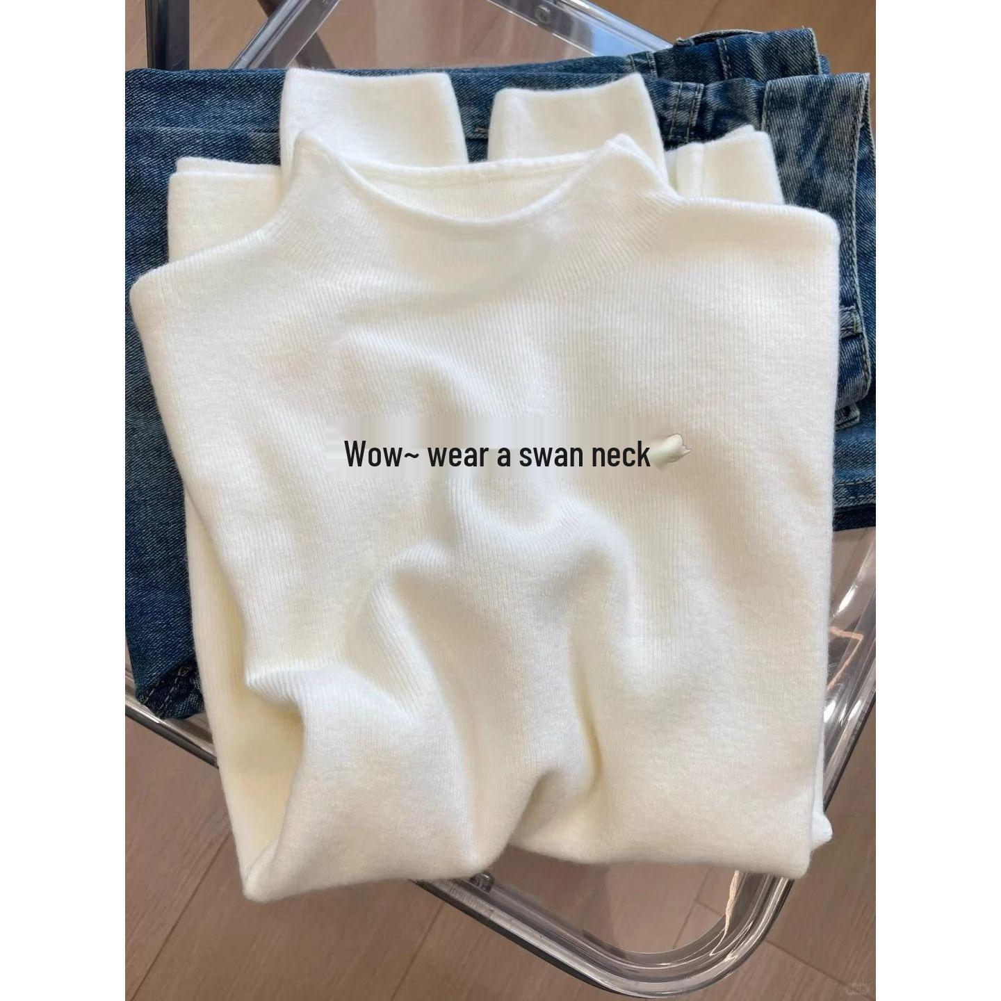 

2024 Winter Slim-Fit Half-High Neck Knitted Sweater One Size